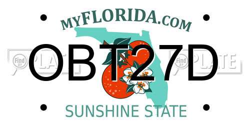 OBT27D Florida License Plate