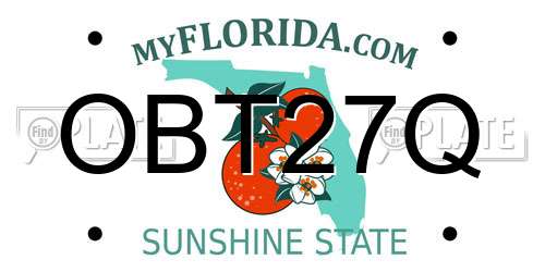 OBT27Q Florida License Plate