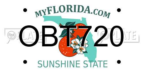 OBT720 Florida License Plate