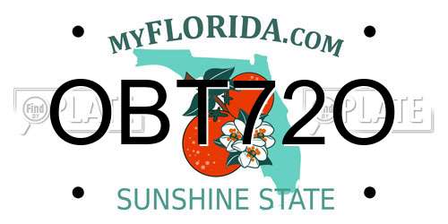 OBT72O Florida License Plate
