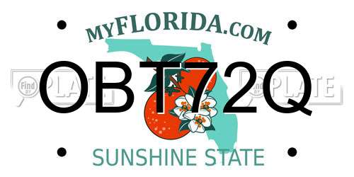 OBT72Q Florida License Plate