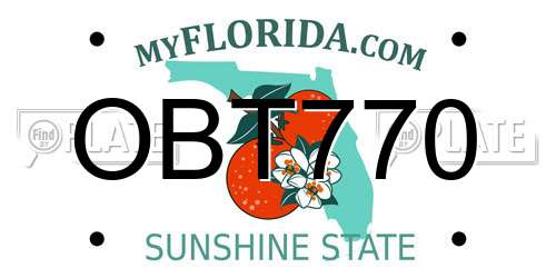 OBT770 Florida License Plate