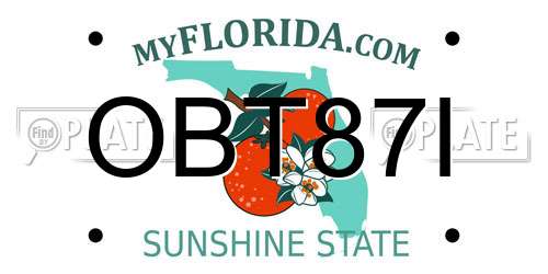 OBT87I Florida License Plate