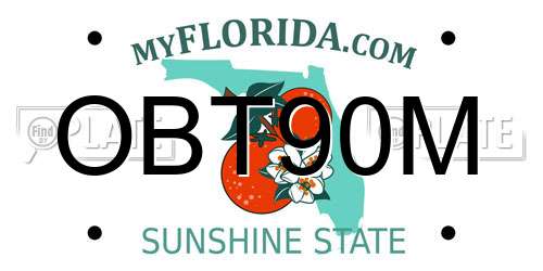 OBT90M Florida License Plate