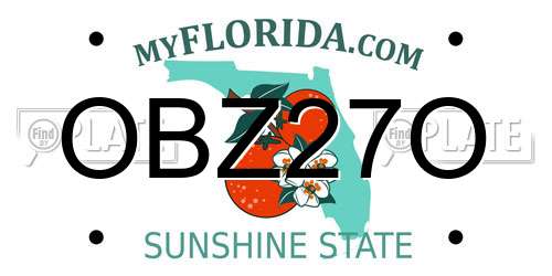 OBZ27O Florida License Plate
