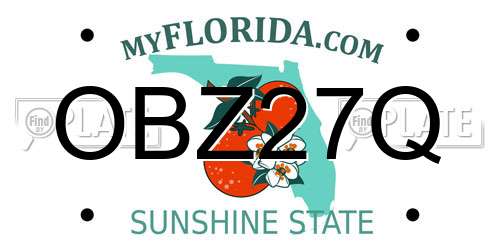 OBZ27Q Florida License Plate