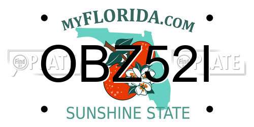 OBZ52I Florida License Plate