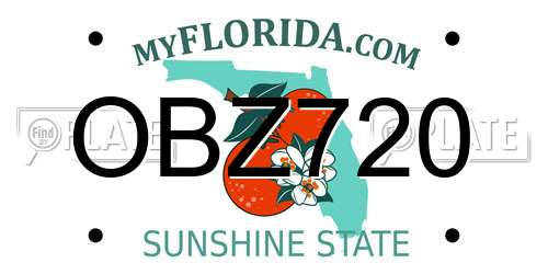 OBZ720 Florida License Plate