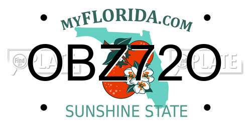 OBZ72O Florida License Plate