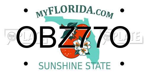 OBZ77O Florida License Plate