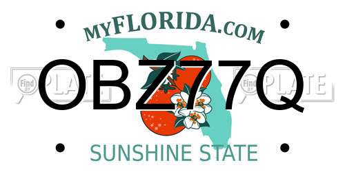 OBZ77Q Florida License Plate