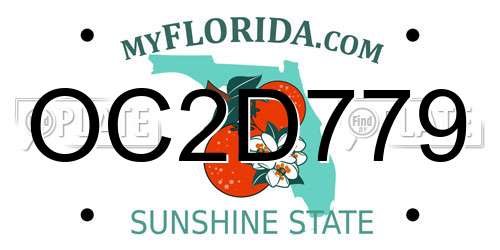 OC2D779 Florida License Plate