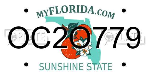 OC2O779 Florida License Plate
