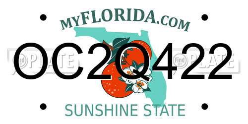 OC2Q422 Florida License Plate