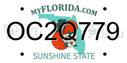 OC2Q779 Florida License Plate