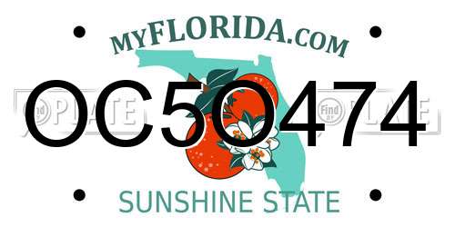 OC5O474 Florida License Plate