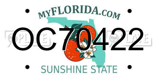 OC70422 Florida License Plate