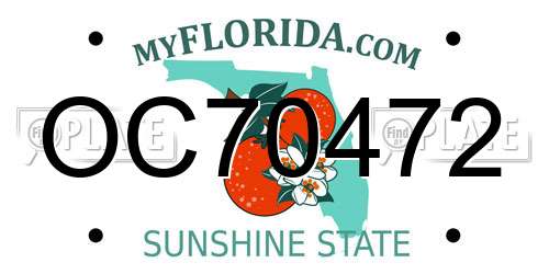 OC70472 Florida License Plate