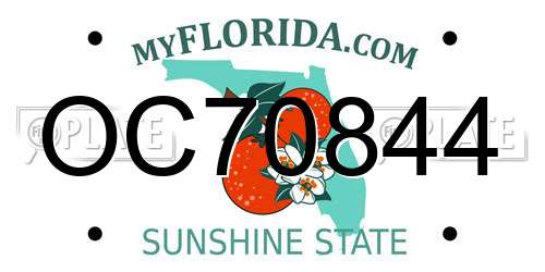 OC70844 Florida License Plate