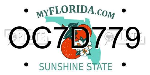 OC7D779 Florida License Plate