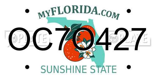 OC7O427 Florida License Plate