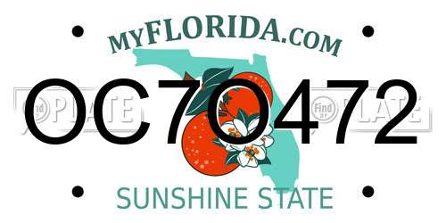 OC7O472 Florida License Plate