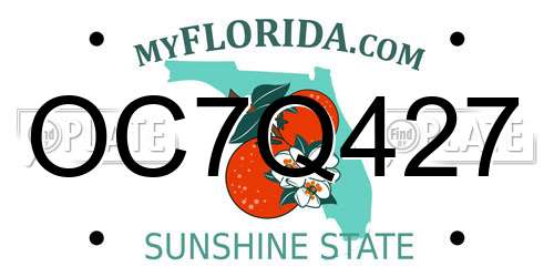OC7Q427 Florida License Plate