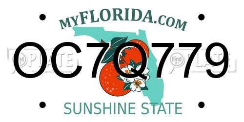 OC7Q779 Florida License Plate