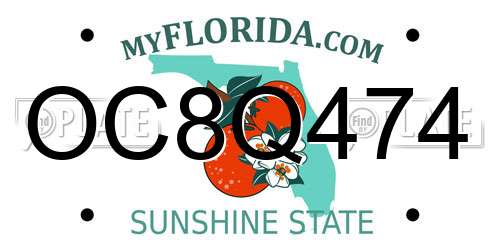 OC8Q474 Florida License Plate
