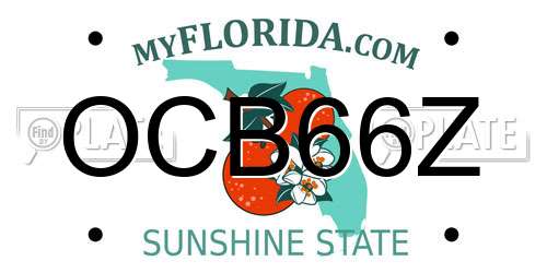 OCB66Z Florida License Plate