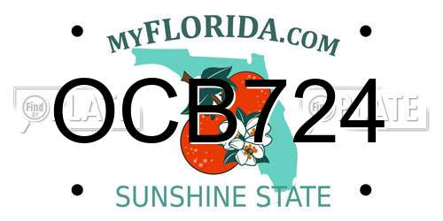 OCB724 Florida License Plate