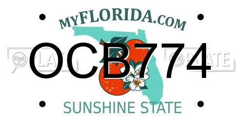 OCB774 Florida License Plate
