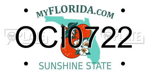 OCI0722 Florida License Plate