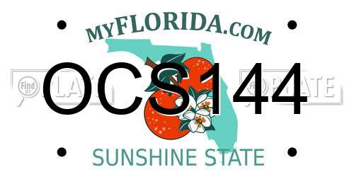 OCS144 Florida License Plate