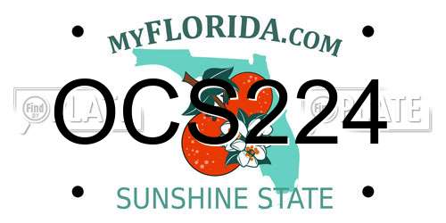OCS224 Florida License Plate