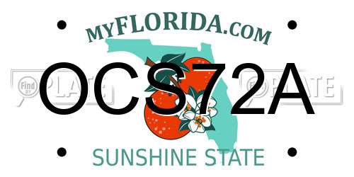 OCS72A Florida License Plate