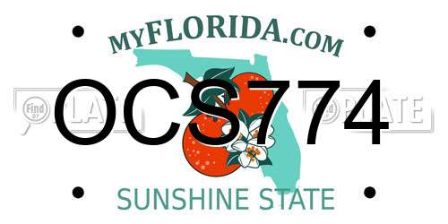 OCS774 Florida License Plate
