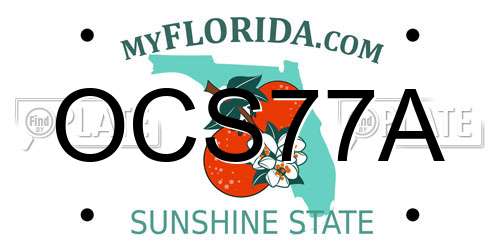 OCS77A Florida License Plate