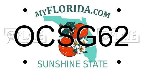 OCSG62 Florida License Plate