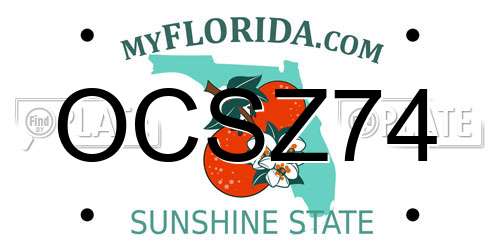 OCSZ74 Florida License Plate