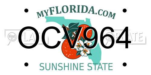 OCV964 Florida License Plate