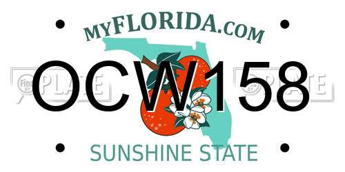 OCW158 Florida License Plate
