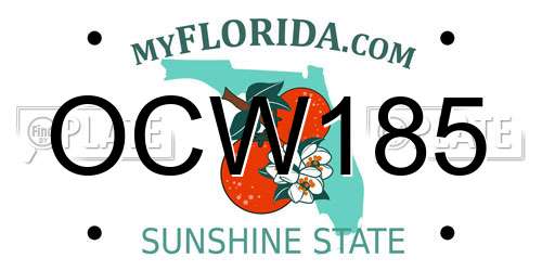OCW185 Florida License Plate