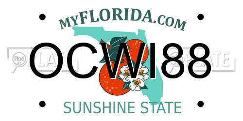 OCWI88 Florida License Plate