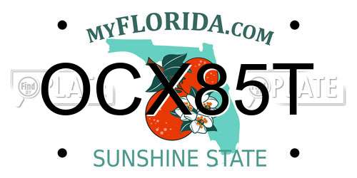 OCX85T Florida License Plate