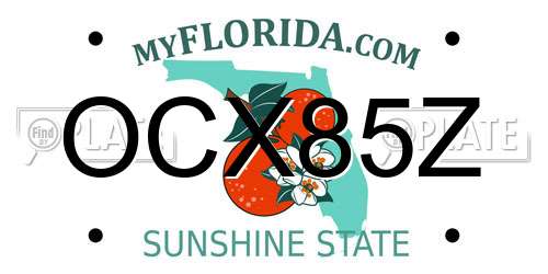 OCX85Z Florida License Plate