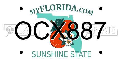 OCX887 Florida License Plate