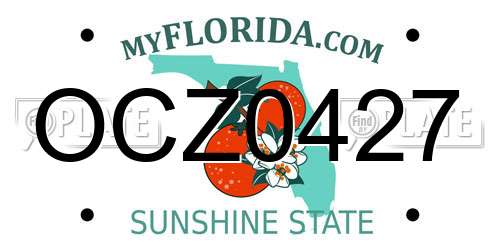 OCZ0427 Florida License Plate