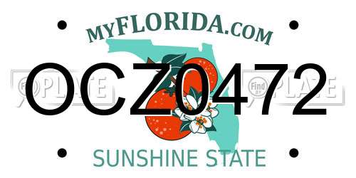 OCZ0472 Florida License Plate