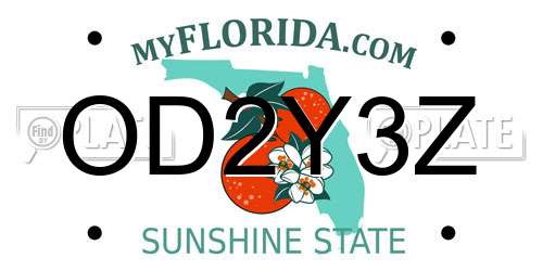 OD2Y3Z Florida License Plate